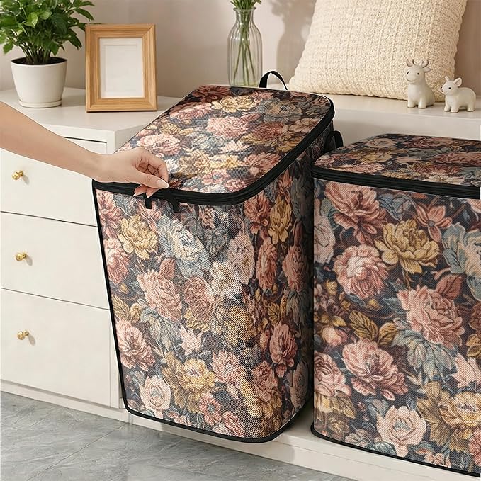 2pcs closet organizers and storage under bed,clothing blanket sweater sheet bedding comforter duvet quilt pillow toy storage bags with lids,dorm room essentials for containers 95L