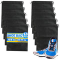 10 Pack Travel Shoe Backpack Set – Non-Mesh Solid 11.8"x15.75" Waterproof Drawstring Shoe Bags for Travel, Clothes, or Wet Gear – Lightweight Storage Organizer and Packing Essential for Women & Men
