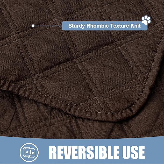 Smiry Waterproof Dog Bed Cover Pet Blanket, Soft Washable Dog Blanket for Furniture Bed Couch Sofa Reversible, Checkered (40"x70", Chocolate/Chocolate)