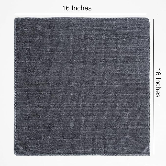 Rosyn Premium 420 GSM Microfiber Cloth Black 16x16 Inches - Luxury Scratch-Free Detailing Towel for Cars, Yachts, Boats & Watches - Ultra Soft, Lint-Free, Highly Absorbent (Large, 24, Count)