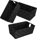 homyfort Woven Black Storage Baskets Shelf Tote Boxes Container, Durable Storage Organizer Bins with Built-in Handles for Bedroom, Office, Closet, Kids Room, Nursery, 3-Pack,11.4”x 6.5”x 4.5”