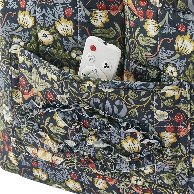 Boho Fabric Storage Basket, Large Capacity Laundry Basket, 12.2'' x 10.23'' x 10.23'' Collapsible Laundry Hamper with Easy Carry Handles (Blue, L)
