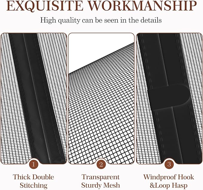 Yotache Magnetic Screen Door Fits Door Size 60"x96", Screen Size 62"x97" Double-Sided Opening Reinforced Mesh with Strong Magnets for Front, Patio Sliding Door