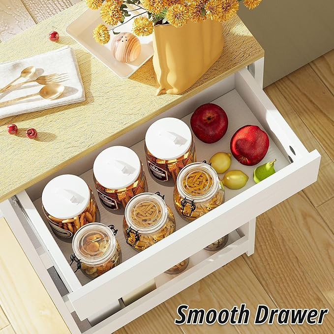 IRONCK Slim Storage Rolling Cart with Drawer and Wheels and Handle, 4 Tier Slide Out Utility Kitchen Cart for Small Spaces Kitchen Laundry Narrow Places, White