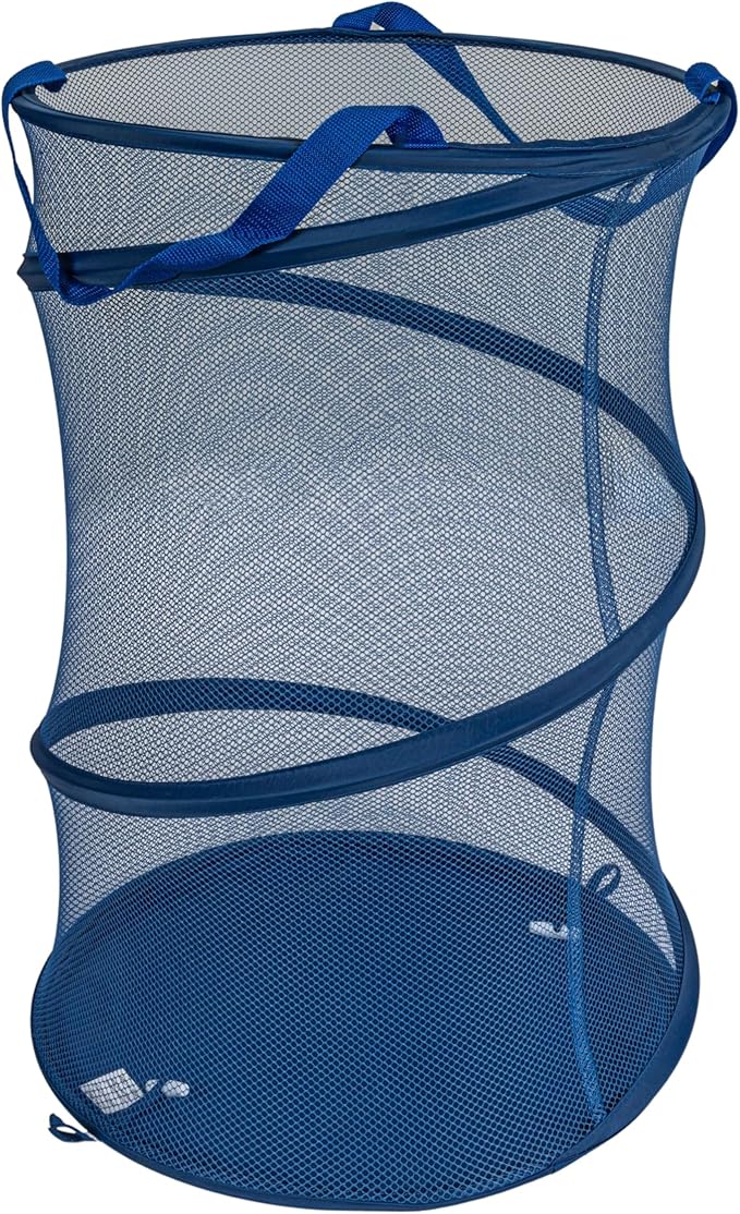 Household Essentials Pop-Up Mesh Laundry Hamper, Blue