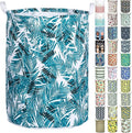 Merdes 19.7’’ Waterproof Foldable Laundry Hamper, Dirty Clothes Laundry Basket, Linen Bin Storage Organizer for Toy Collection (Plam Leaf)