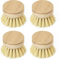 Jungle Culture Replacement Brush Heads for Eco Dish Brush • Wooden Washing Up Brush Heads Pack of 4 • Interchangeable Soft Bristle Refills • Natural Dish Scrubbers • Zero Waste Cleaning Products