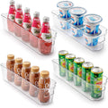Zulay 4 Pack Clear Refrigerator Organizer Bins - Narrow Fridge Organizers and Storage Clear - Ideal Freezer Organizer Bins, Refrigerator Storage Containers, Kitchen Cabinets, Pantry Organization