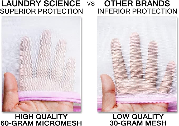 Premium Bra Wash Bag – Set of 3 Mesh Lingerie Laundry Bags for Delicates – Protects Bras, Underwear & Intimates in Washing Machine – Durable Zipper Closure – Regular Size