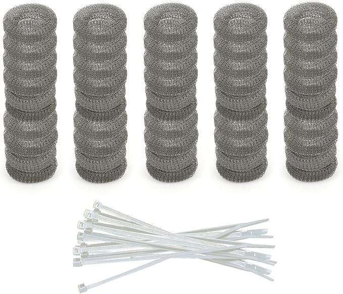 DR Quality Parts Washing Machine Lint Trap – Stainless Steel Hose Filter, Mesh Drain Catcher, Washer Sock Lint Remover, Rust-Free Snare Laundry Filter with Nylon Cable Ties, 29cmx6.5cm – 50-Pack