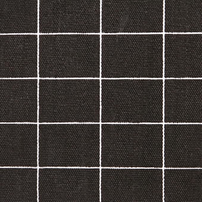 Hinwo 2-Pack Large Canvas Fabric Storage Basket with Handles, 33L/8.6-Gal Rectangle Bin, Collapsible Storage Box, Clothes, Toys, Blankets Organizer, 16.5 x 12 x 10 Inches (L, Black Grid)