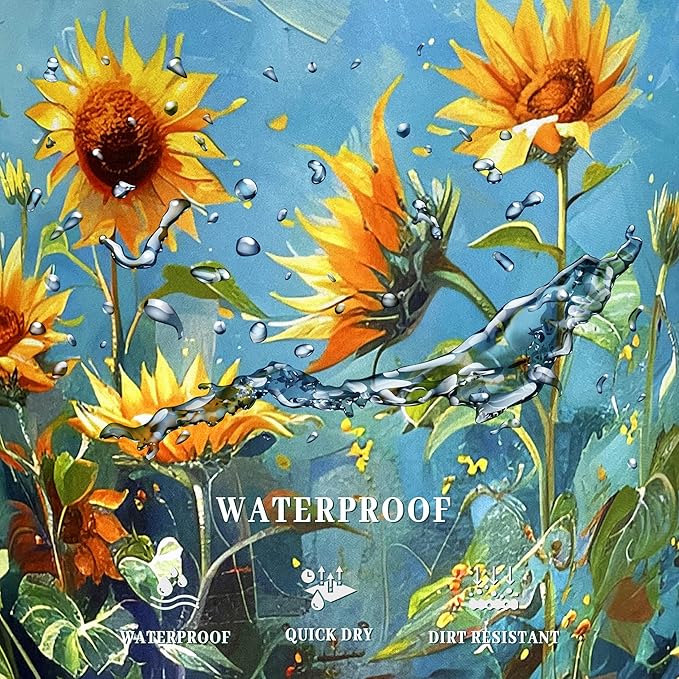 Watercolor Sunflower Laundry Basket Flowers Funny Laundry Hamper Foldable Oxford Cloth Floral Colorful Tote Bag Clothe Toy Storage Bucket 18.9" x 16.5" For Bathroom/Laundry Storage/Bedroom