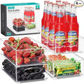 Sorbus Stackable Refrigerator Organizer Bins - Clear Storage Bins for Kitchen Pantry, Freezer & Fridge Organization - Food Organizing Plastic Containers with Handles for Countertops & Drawers (4 Pack)