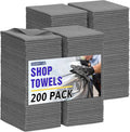HOMERHYME Microfiber Cleaning Cloth, 200 Pack Grey Cleaning Rags Microfiber Towel Bulk Absorbent Lint-Free Wash Cloths, All-Purpose Towels for Cars, Shop, Automotive, Garage, Home & Kitchen
