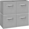 Easi Storage Cubes, 11 Inch Storage Bins, Set of 4, Foldable Fabric Cube Storage Organizer With Handles, Closet Cube Storage Bins, Collapsible Cubby Storage Organizer for Shelves,Offices, Gray