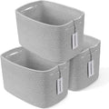 Cotton Rope storage Basket Bins Woven Basket for Organizing Shelves 15X10X9.3“ Rectangle Decorative Baskets For storage Clothes Toys Books Towels Square Wicker Nursery basket organizer 3 pack grey