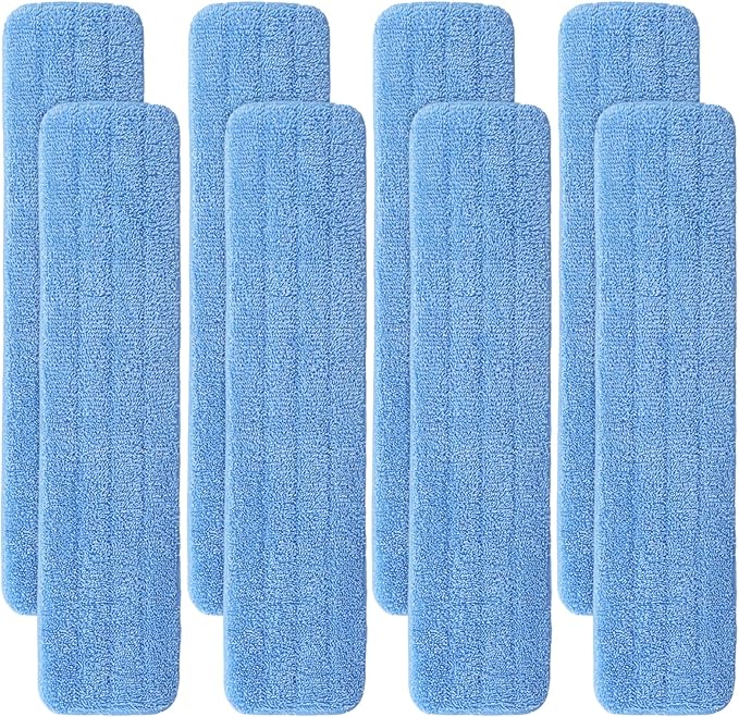 Replacement Microfiber Pad for Rubbermaid Commercial 24 Inch Mop Head - 8 Pack Wet & Dry Commercial Cleaning Refills Reusable Mop Refills Fit for Any Microfiber Flat Mop System 24"