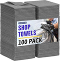 HOMERHYME Microfiber Cleaning Cloth, 100 Pack Cleaning Rags Microfiber Towel Bulk Absorbent Lint-Free WashCloths, All-Purpose Towels for Cars, Shop, Automotive, Garage, Home Kitchen 11.5"*11.5", Grey