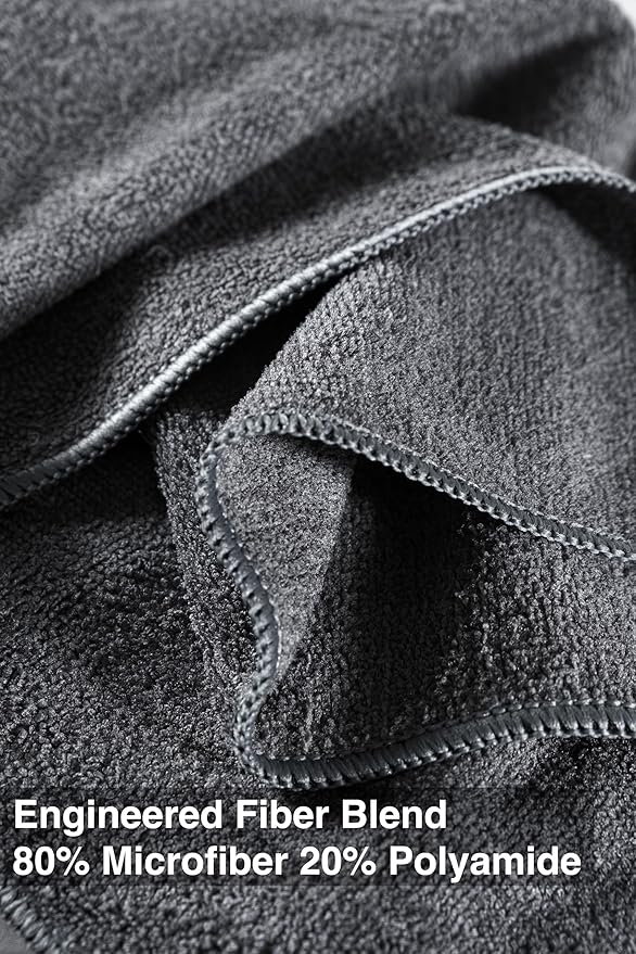 Rosyn Premium 420 GSM Microfiber Cloth Black 16x16 Inches - Luxury Scratch-Free Detailing Towel for Cars, Yachts, Boats & Watches - Ultra Soft, Lint-Free, Highly Absorbent (Large, 24, Count)