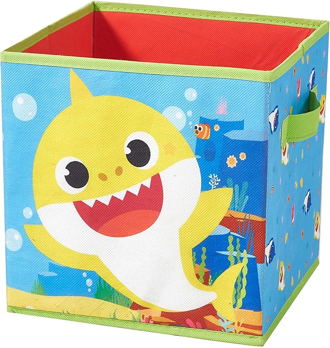 Baby Shark Durable Storage Cubes - Set of 2 with Handles, Perfect for Kids' Organization