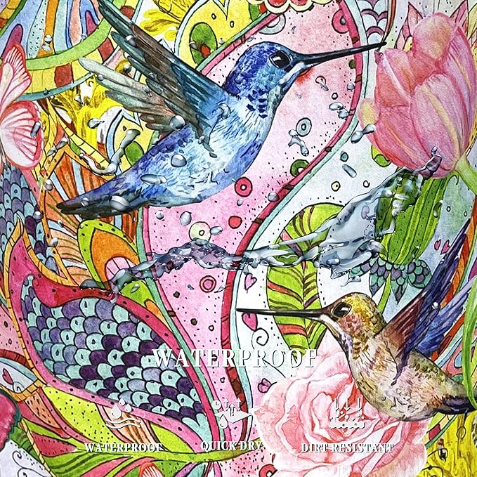 Boho Hummingbird Laundry Basket Pink Flowers Floral Laundry Hamper Foldable Oxford Cloth Birds Colorful Tote Bag Clothes Toy Storage Bucket For Bathroom/Laundry Storage/Bedroom 18.9 x 16.5 Inch