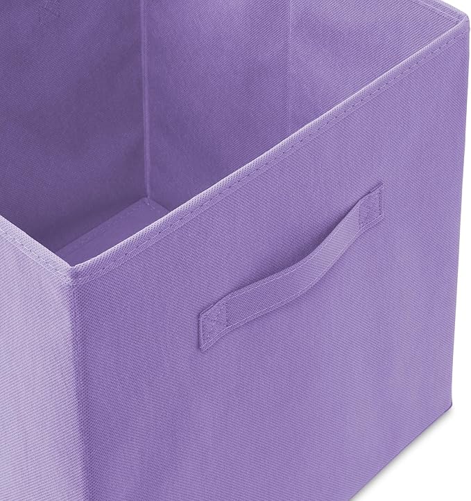 Casafield Set of 6 Collapsible Fabric Cube Storage Bins, Multicolor - 13" Foldable Cloth Baskets for Shelves, Cubby Organizers & More