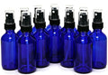 Vivaplex 2 oz Glass Bottles, with Black Fine Mist Sprayers, Cobalt Blue, 12-Count