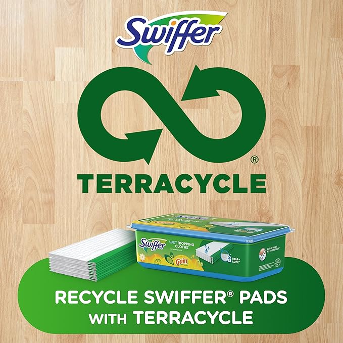 Swiffer Sweeper Wet Mopping Cloths, Multi-Surface Floor Cleaner with Gain Original Scent, 24 Count