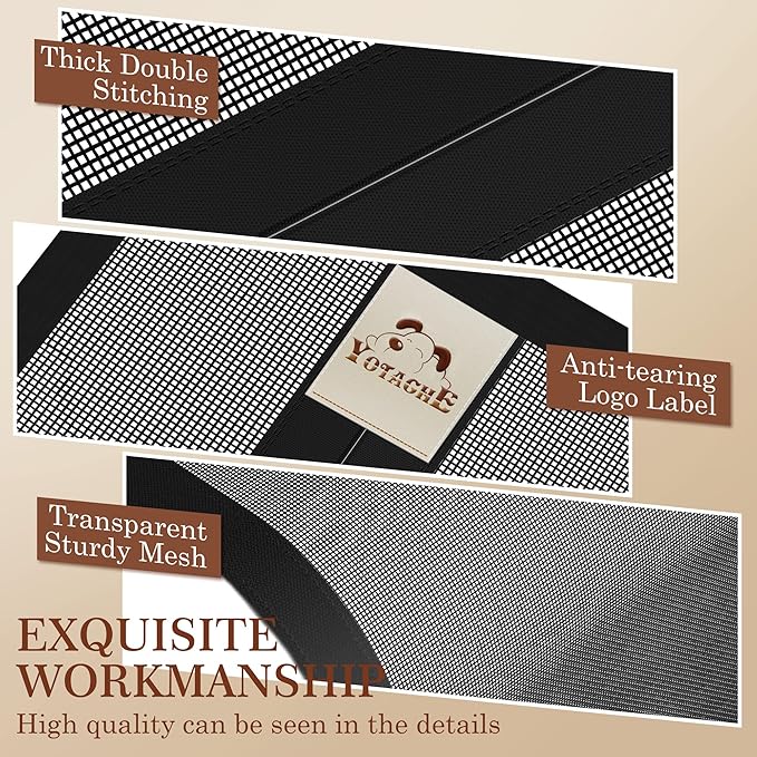 Yotache Left Right Side Opening Screen Doors with Magnets Fits Door Size 36 x 78, Reinforced Sewing Magnetic Mesh, Actual Screen Size 38" x 79" Black