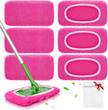 Reusable Mop Pads fit Swiffer Sweeper Mop - Microfiber Wet Pads Refill & Machine Washable Dry Sweeping Cloths for Mopping All Sealed Floors - Hardwood, Laminate, Tile & Stone (Mop is not Included)