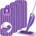 Reusable Mop Pads Compatible with Swiffer Wet Jet, Wet Jet Pads Refills for Swiffer Mop, 4 Pack Microfiber Replacement Pads for Hardwood Floor Cleaning, Dry Wet Mopping Cloths for 12" Wet Jet Refill