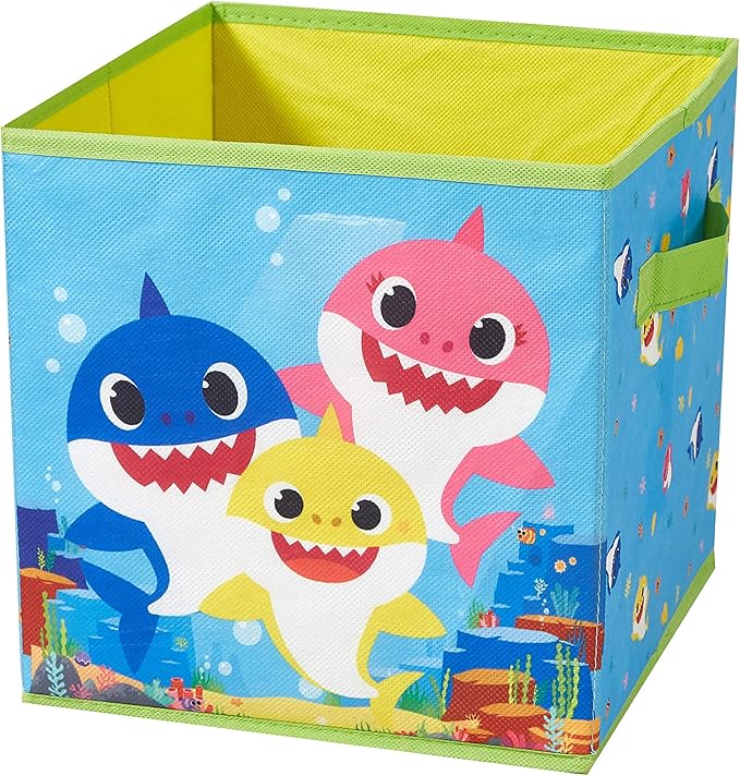 Baby Shark Durable Storage Cubes - Set of 2 with Handles, Perfect for Kids' Organization