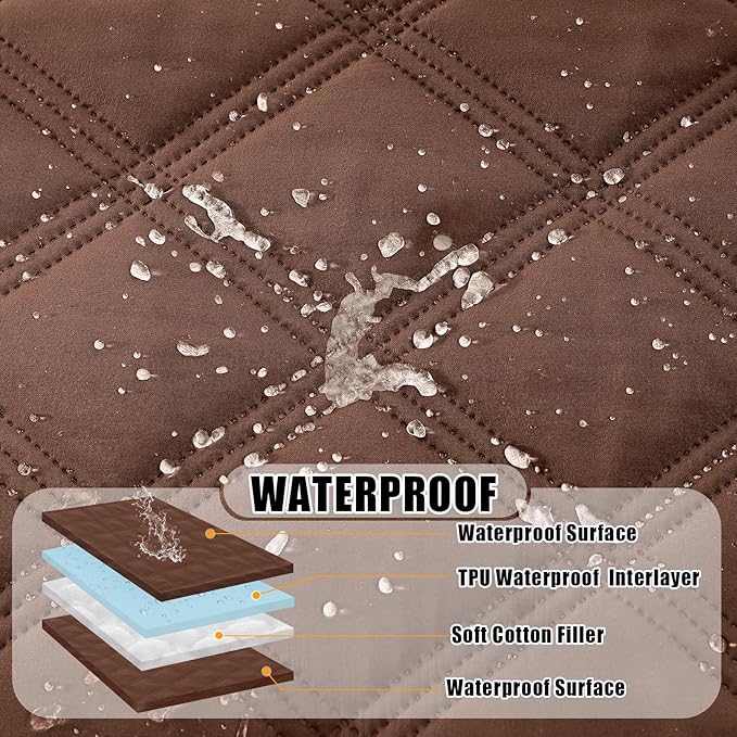 Smiry Waterproof Dog Bed Cover Blanket 40x80, Soft Reversible Pet Blanket, Washable Leakproof Cats Dogs Couch Cover for Sofa, Couch, Furniture, Lattice, Brown/Brown