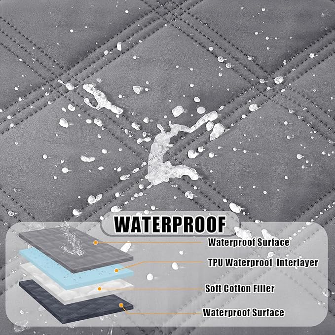 Smiry Waterproof Dog Bed Cover Blanket 30x53, Soft Reversible Pet Blanket, Washable Leakproof Cats Dogs Couch Cover for Sofa, Couch, Furniture, Lattice, Grey/Dark Grey