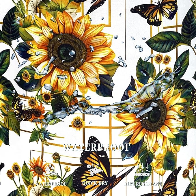 Yellow Sunflower Butterfly Laundry Basket Flowers Foldable Funny Laundry Hamper Oxford Cloth Colorful Tote Bag Clothe Toy Storage Bucket 18.9" x 16.5"For Bathroom/Laundry Storage/Bedroom