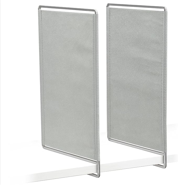 LYNK PROFESSIONAL® HOME™ Shelf Dividers - Linen Closet Organizers and Storage - Linen Storage - Closet Organization - Towel Organizer for Closet (Set of 2) - Platinum