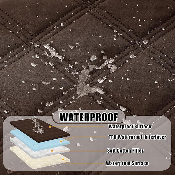 Smiry Waterproof Dog Bed Cover Blanket 40x70, Soft Reversible Pet Blanket, Washable Leakproof Cats Dogs Couch Cover for Sofa, Couch, Furniture, Lattice, Chocolate/Beige