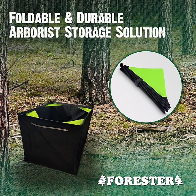 Forester Throw Bag - Easy Folding Arborist Throw Line Cube Storage Organizer Tree Cutting Equipment Throwline Box Arborist Throw Line Storage Thrower Supply Big Storage Bags Cubes Black