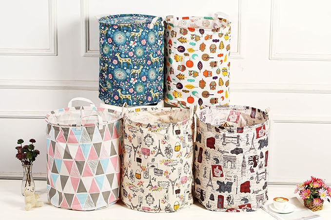 Merdes 19.7’’ Waterproof Foldable Laundry Hamper, Dirty Clothes Laundry Basket, Linen Bin Storage Organizer for Toy Collection (Triangle)