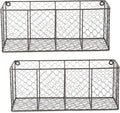 DII Chicken Wire Collection Farmhouse Vintage Wall Baskets, Medium Basket, Vintage Grey