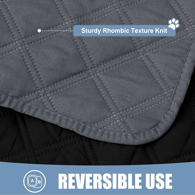 Smiry Waterproof Dog Bed Cover Pet Blanket, Soft Washable Dog Blanket for Furniture Bed Couch Sofa Reversible, Checkered (30"x70", Dark Grey/Black)