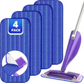 Reusable Mop Pads Compatible with Swiffer Wet Jet, Wet Jet Pads Refills for Swiffer Mop, Microfiber Replacement Pads for Hardwood Floor Cleaning, Dry Wet Mopping Cloths for 12" Wet Jet Refill, 4 Pack