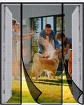 Double Door Fiberglass Magnetic Screen Door，Screen Door Mesh，Keep Bugs Out, Heavy-Duty Mesh Curtain,Pet and Kid Friendly, Works with Front Doors, Sliding Doors（72x80 Inch