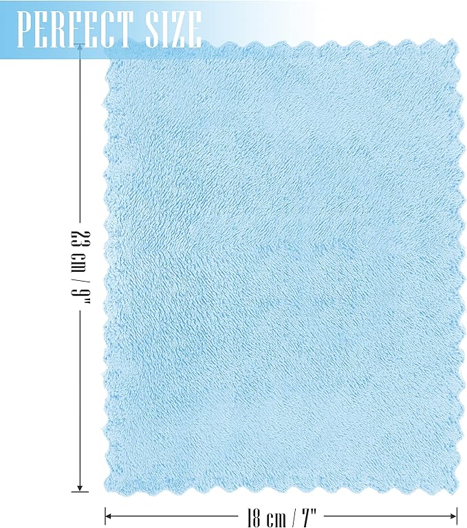 24 Pack Kitchen Dishcloths - Does Not Shed Fluff - Reusable Dish Towels, Dish cloths, Super Absorbent Coral Fleece Cleaning Cloths, Nonstick Oil Washable Fast Drying, 7 x 9 Inch (Aquamarine)