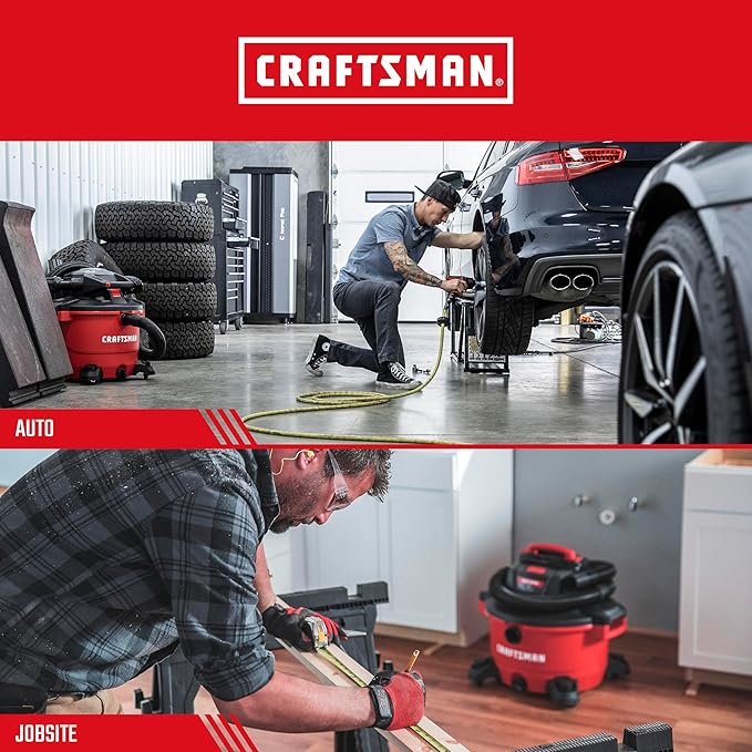CRAFTSMAN CMXZVBE37413 2-1/2 in. Dusting Brush Wet Dry Vac Attachment, Industrial-Grade Shop Vacuum Accessory for Cleaning Stubborn Debris, Fits 2-1/2 in. Hose Diameter