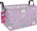 Rectangular Storage Basket Fabric Organizer Bin for Toys,Books,Clothes,Gifts,Pets-Perfect for Home,Office,Nursery,Dorm,Shelf(Rec-Unicorn)