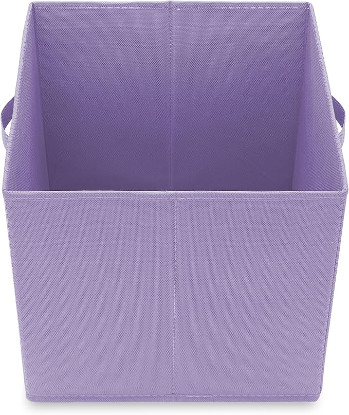 Casafield Set of 6 Collapsible Fabric Cube Storage Bins, Lavender - 13" Foldable Cloth Baskets for Shelves, Cubby Organizers & More
