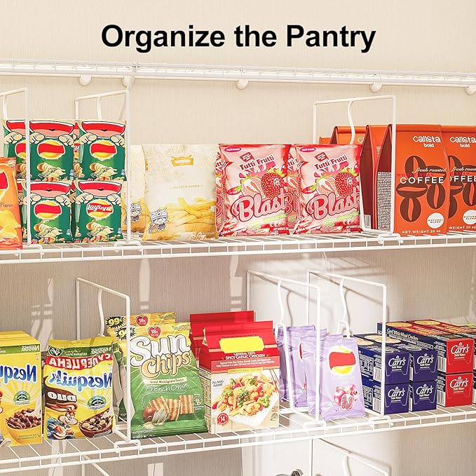 Wire Shelf Dividers for Closet: Tall 8 Pack 12-Inch Deep Adjustable Organizer for Shelves,Metal Rack Separator for Clothes, Purses & Bags，No Tool