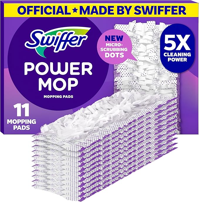 Swiffer PowerMop Multi-Surface Mopping Pad Refills, Made by Swiffer, for Floor Cleaning, 11 Count
