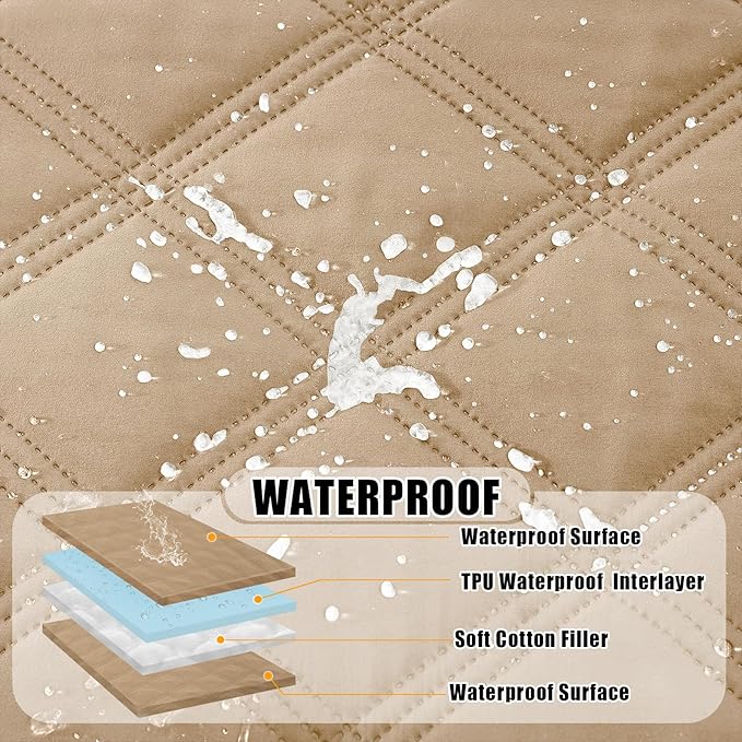 Smiry Waterproof Dog Bed Cover Blanket 30x70, Soft Reversible Pet Blanket, Washable Leakproof Cats Dogs Couch Cover for Sofa, Couch, Furniture, Lattice, Camel/Camel